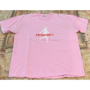 Stray Rats Mens Anime Logo T-Shirt Pink Short Sleeve Heavy Weight USA Made XL